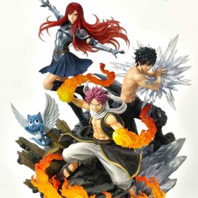 Natsu, Gray, Erza, Happy Deluxe Version Fairy Tail PVC 1/7 Statue by Prime 1 Studio